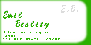 emil beslity business card